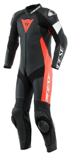 Dainese Tosa Perforated Race Suit -Motorcycle Accessories Store dainese tosa perforated leather suit black black white 2