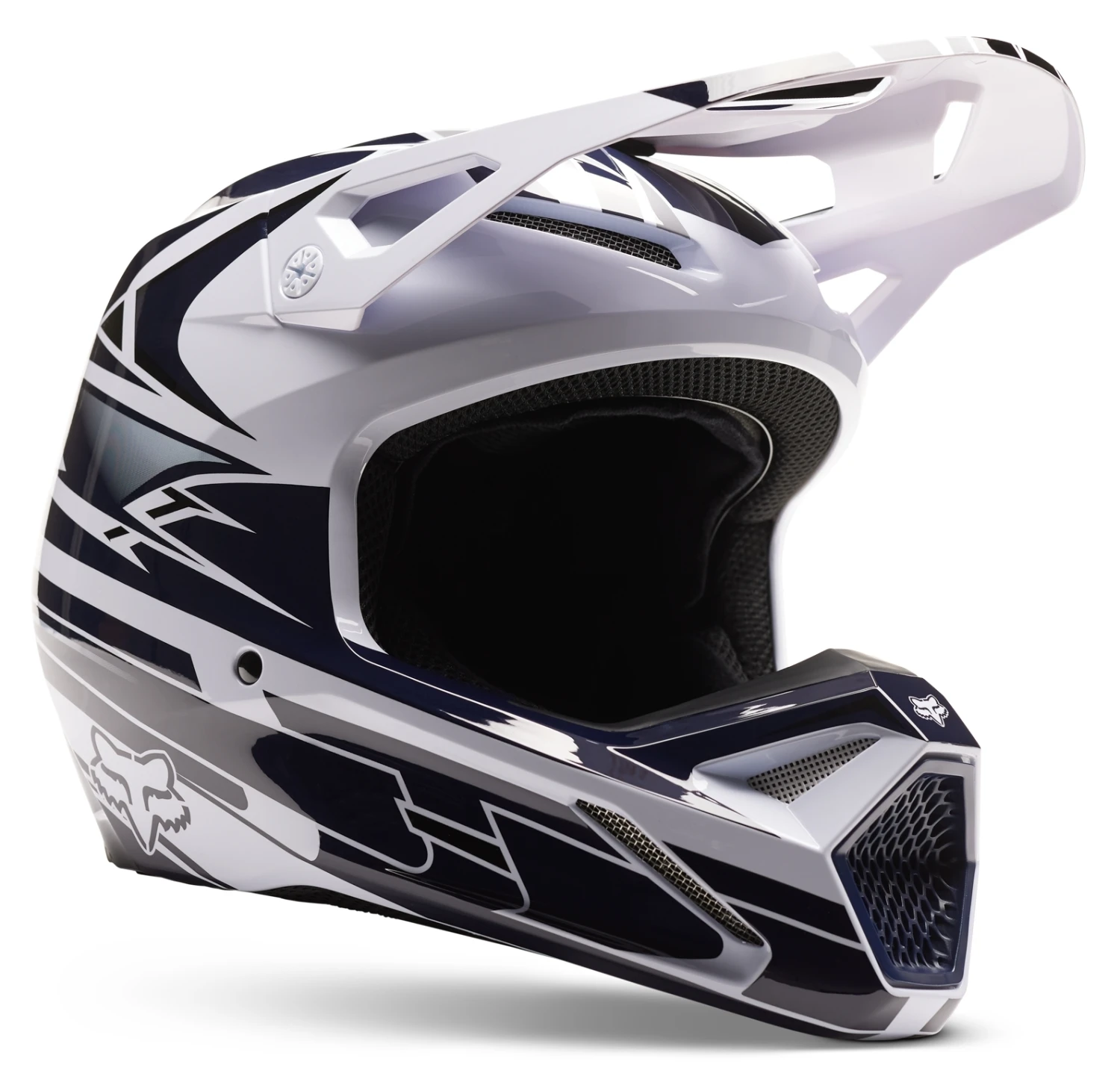 Fox Racing V1 Goat Strafer Helmet Navy Blue / LG [Open Box] - Image 3