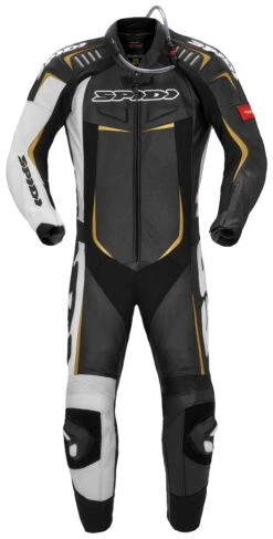 Spidi Track Wind Pro Race Suit -Motorcycle Accessories Store spidi track wind pro suit blk wht gold black gold